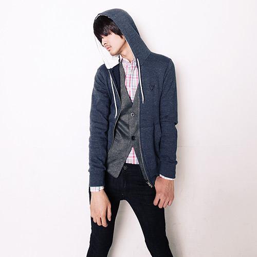 hoodie under cardigan