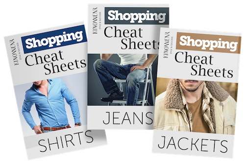 shopping cheat sheets for shirts, jeans and jackets