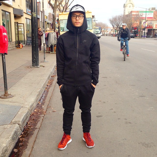 Black Tech Fleece Kit with Red Shoes